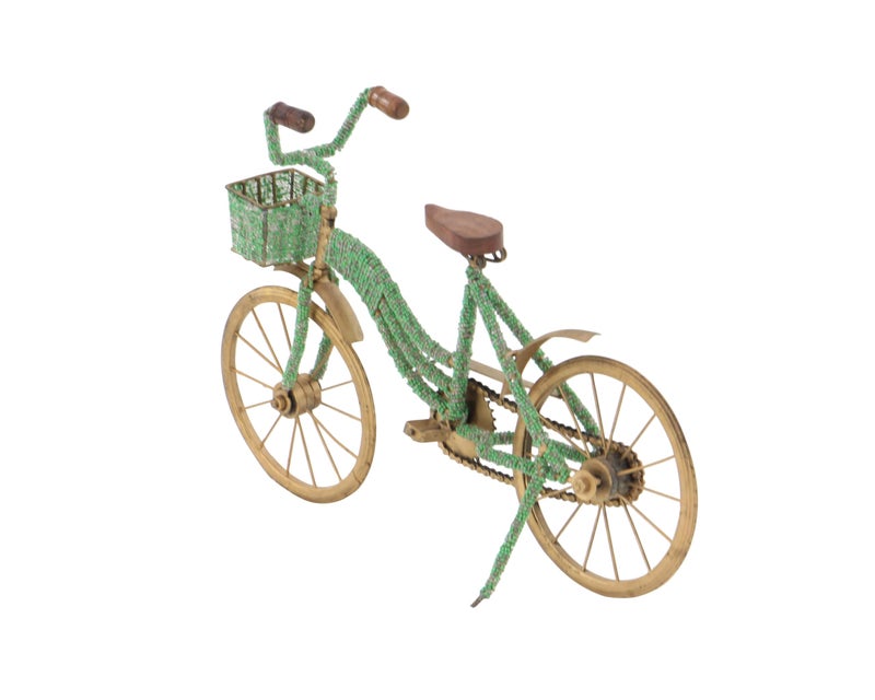 Deco 79 Metal Bike Decorative Sculpture Home Decor Statue, Accent Figurine 18" x 4" x 12", Green - Image 3